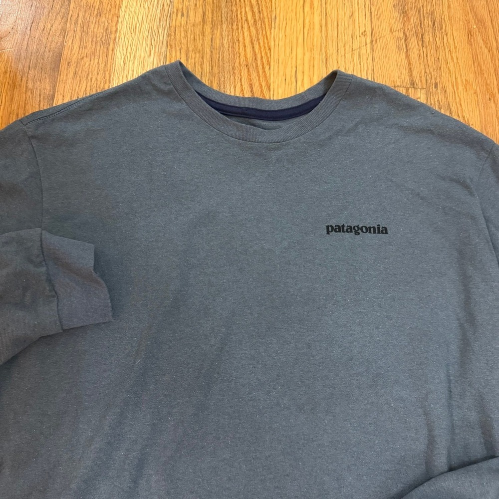 Patagonia Responsibili-Tee Long Sleeve Shirt Mens Size L Fitz Roy Trout Gorpcore - Picture 2 of 9